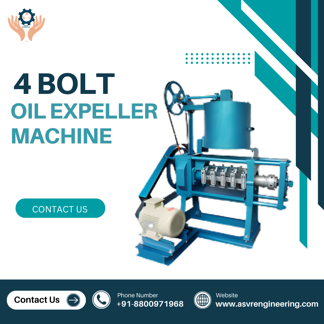 4 Bolt Oil Expeller Machine Supplier & Exporter in India – Advanced Oil Processing Equipment