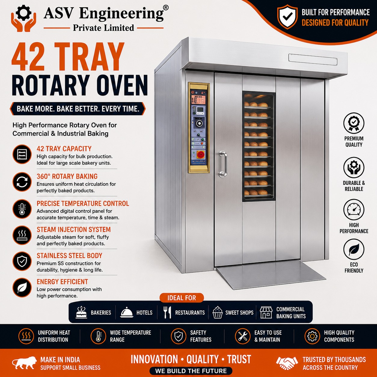 Best-Selling 42 tray rotary oven Unit at Best Price in India