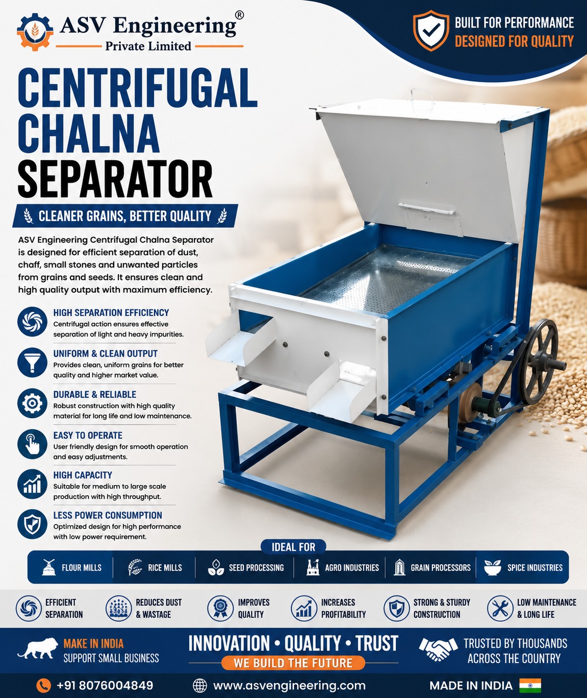 centrifugal chalna seperator System Manufacturer in Dungarpur