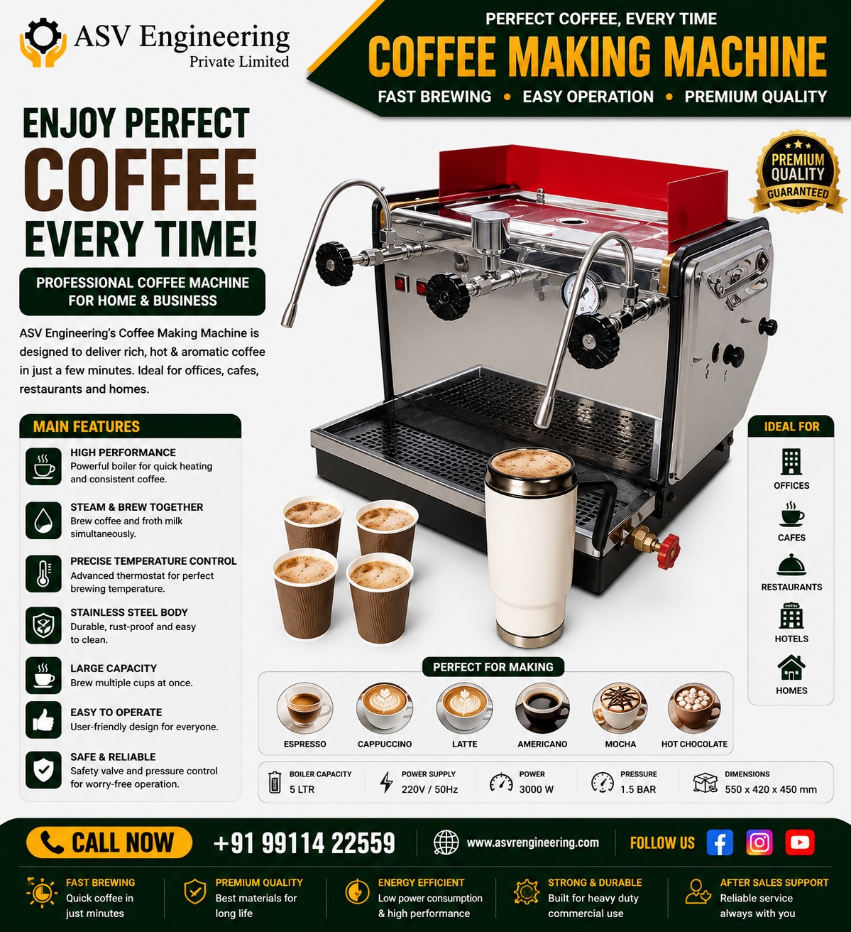 Fully-Equipped Coffee Making Machine Unit in India Manufacturer & Supplier