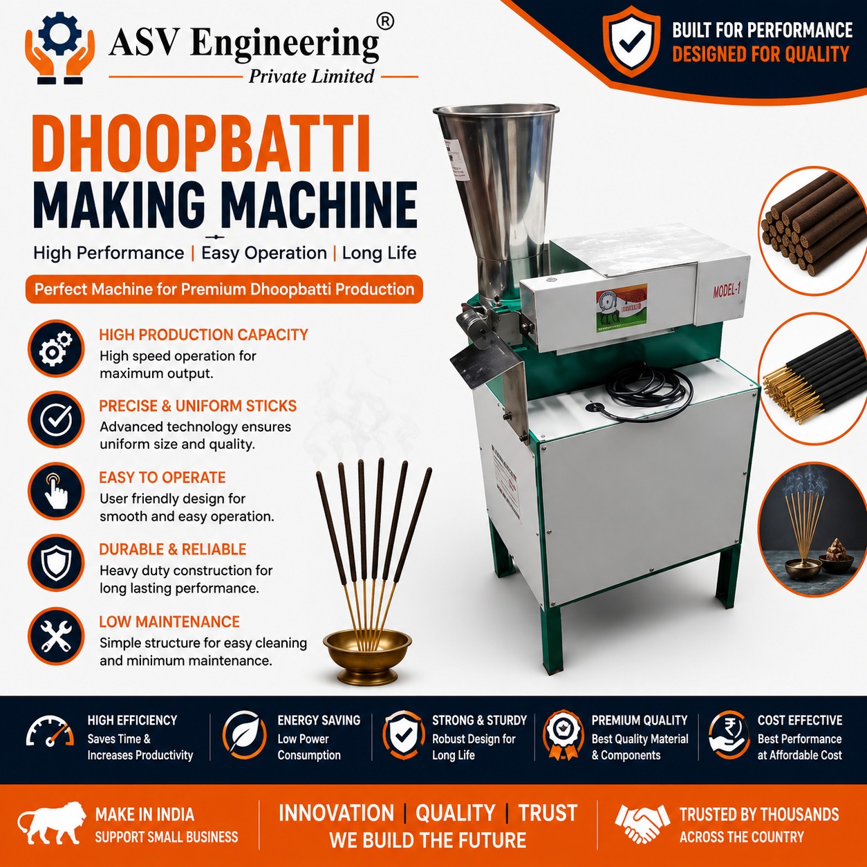 Dhoopbatti Making Machine Machine for Growing Business | ASVR Engineering