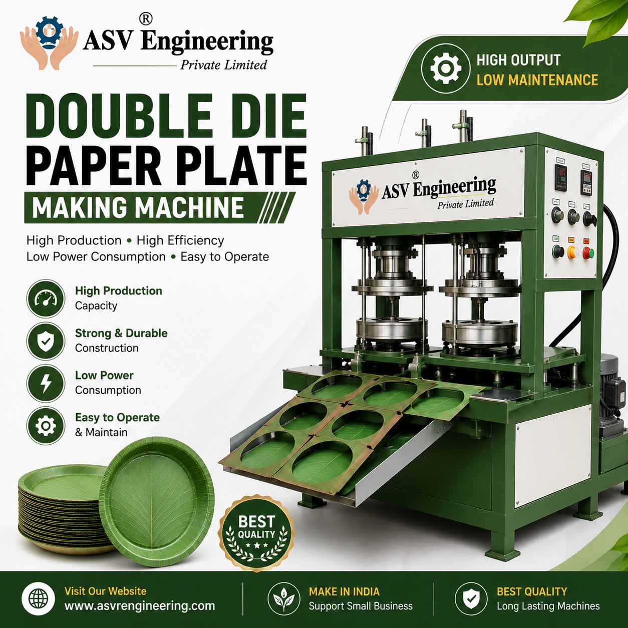 Cost-Effective Double Die Paper Plate Machine Machine with Low Operating Cost