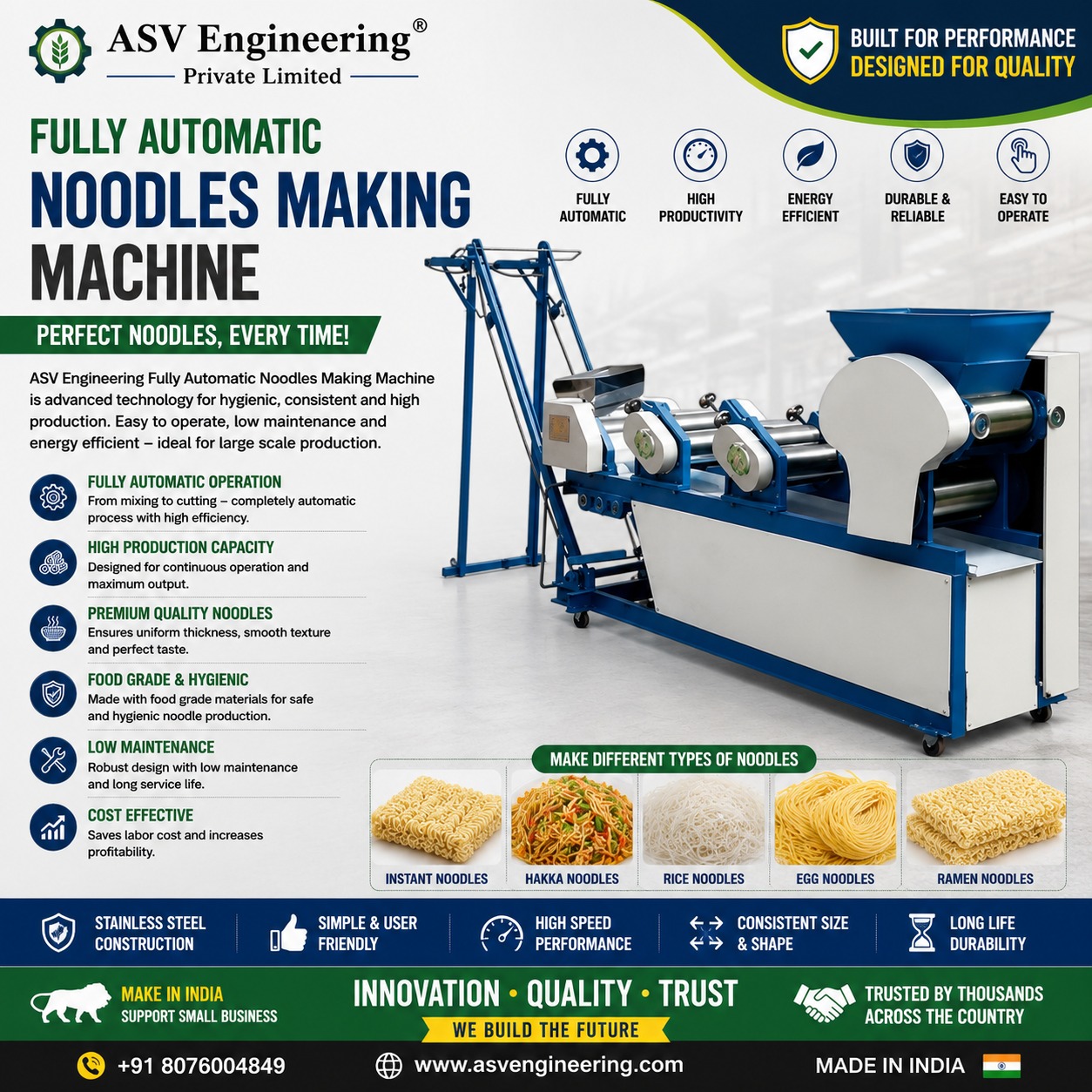 fully automatic noodles making machine Machine in India | ASVR Engineering