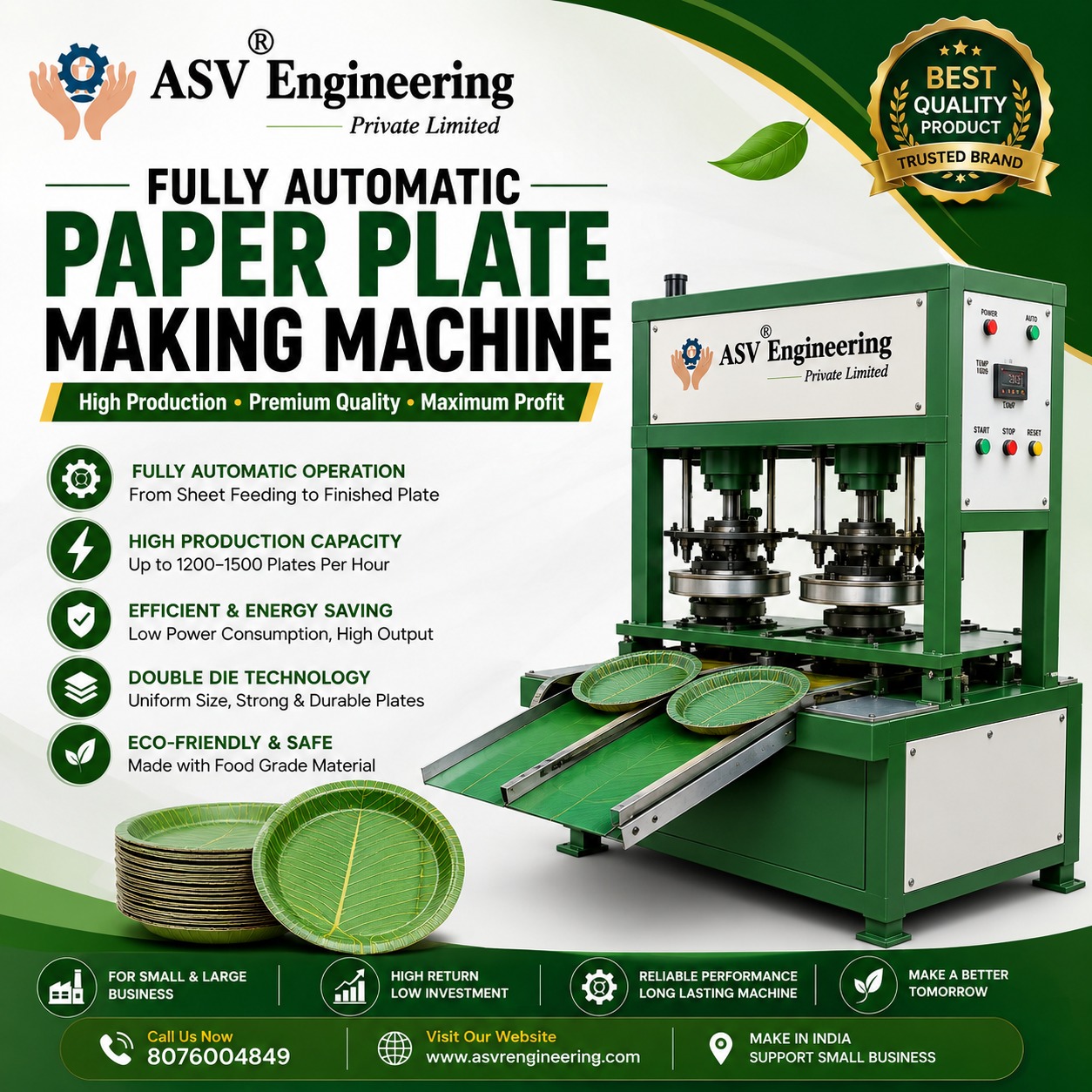 Fully Automatic Paper Plate Machine System for Sale in Surat