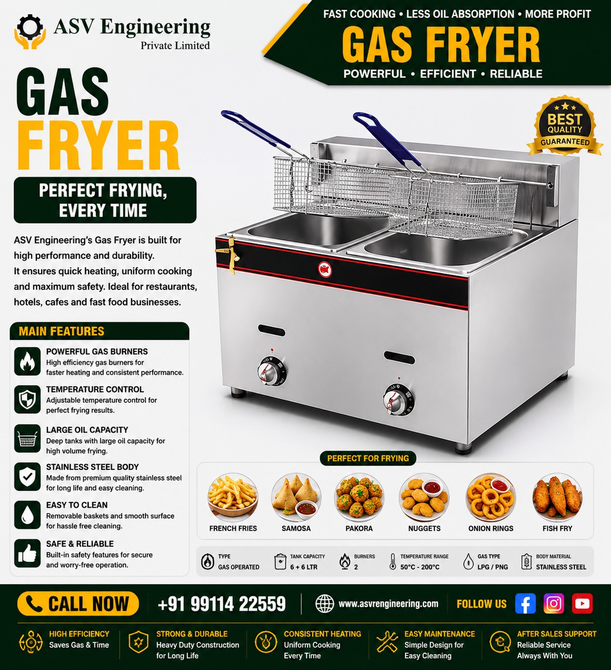 Safe Electric Fryer System | ASVR Engineering