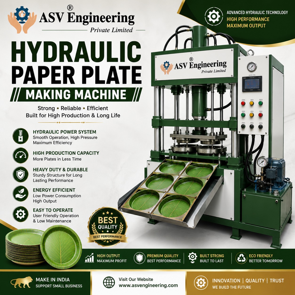 Multi-Purpose Hydraulic Paper Plate Machine Equipment in India with Advanced Features
