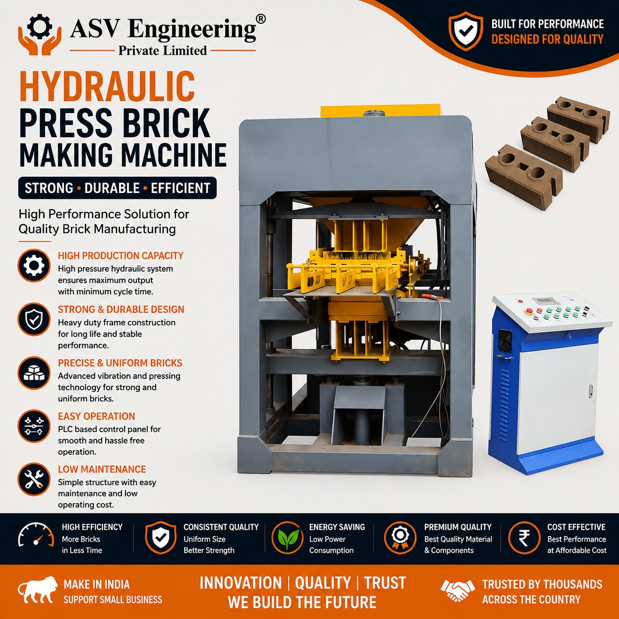 Hydraulic Press Brick Making Machine Machine 185 | ASVR Engineering