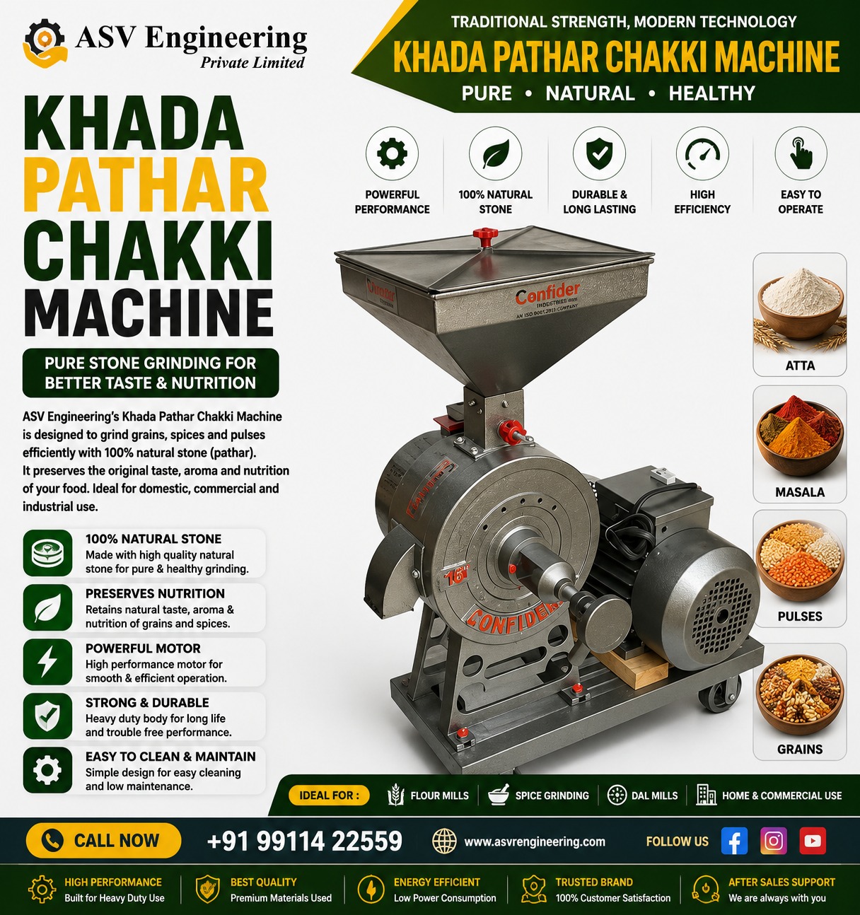 Khada Pathar Chakki Machine System at Best Price in India | ASVR Engineering