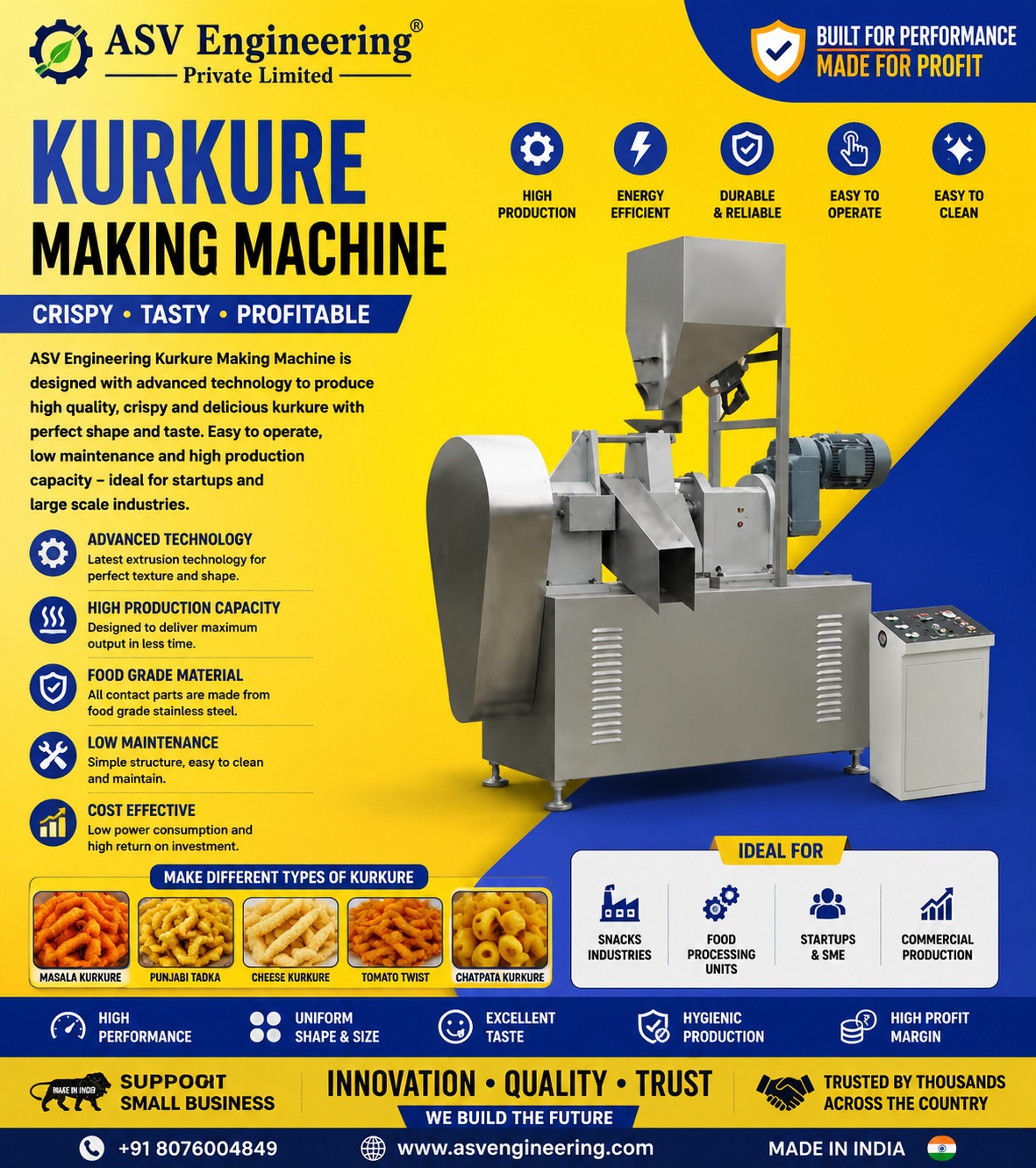 Automatic Kurkure Making Machine Unit for Your Factory