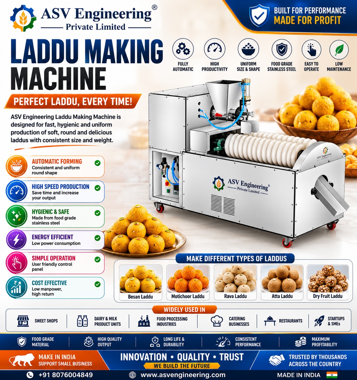 Popular laddu making machine Unit | ASVR Engineering