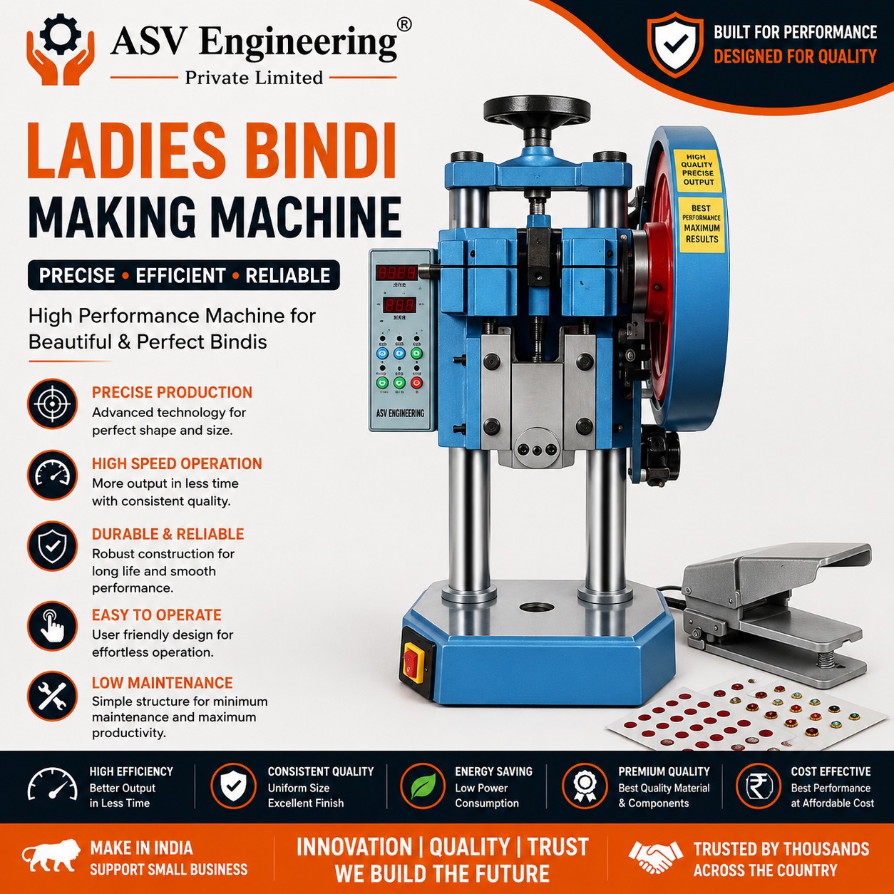 Upgraded Ladies Bindi Making Machine System | ASVR Engineering