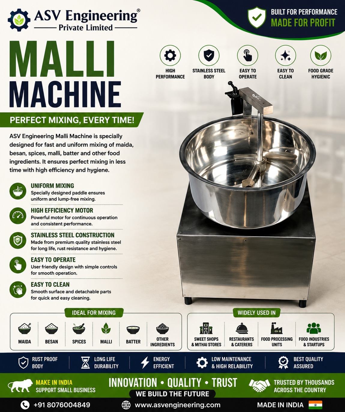 malli machine System for Your Factory | ASVR Engineering
