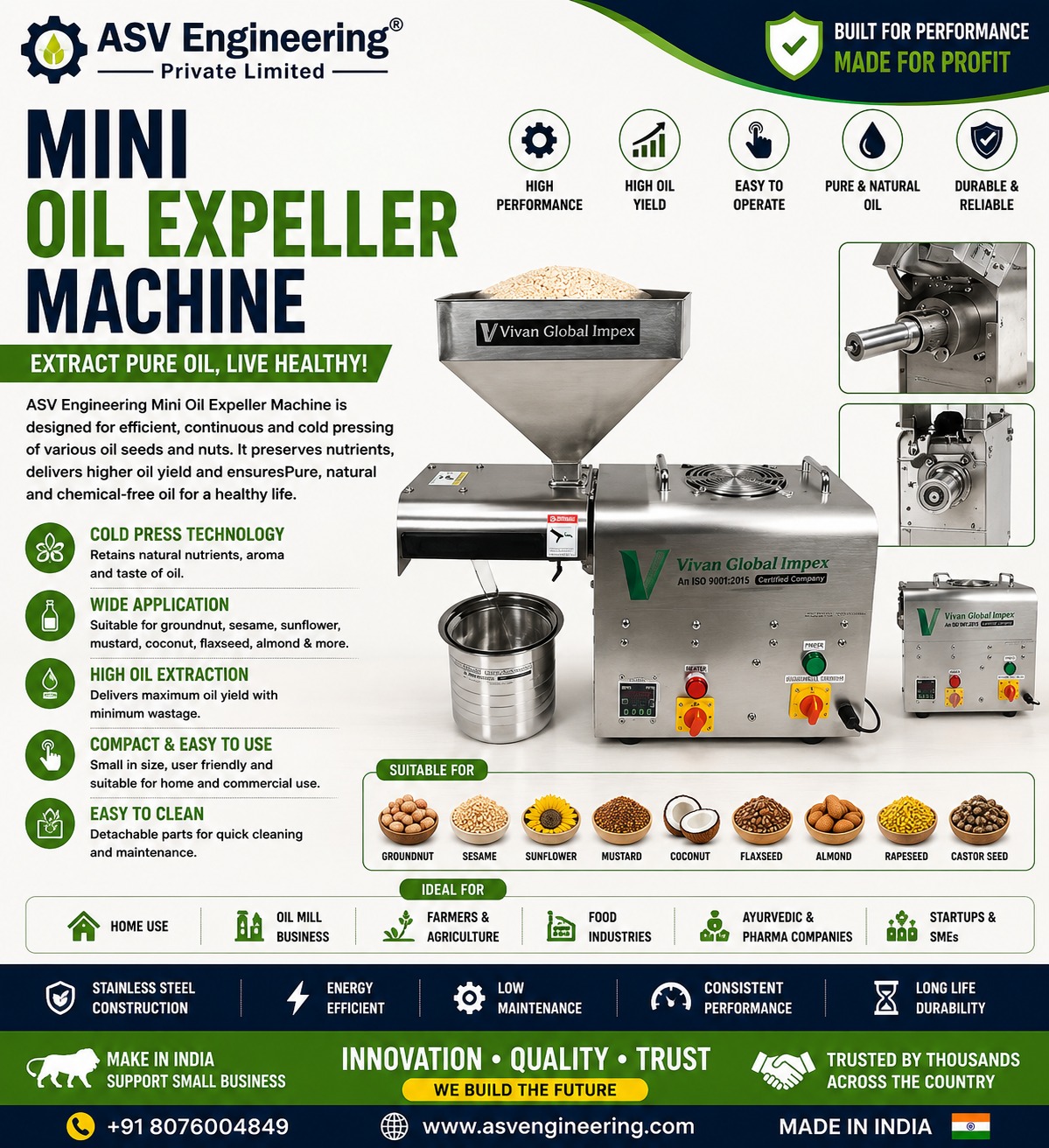 Automatic mini oil expeller machine Equipment for Commercial Use