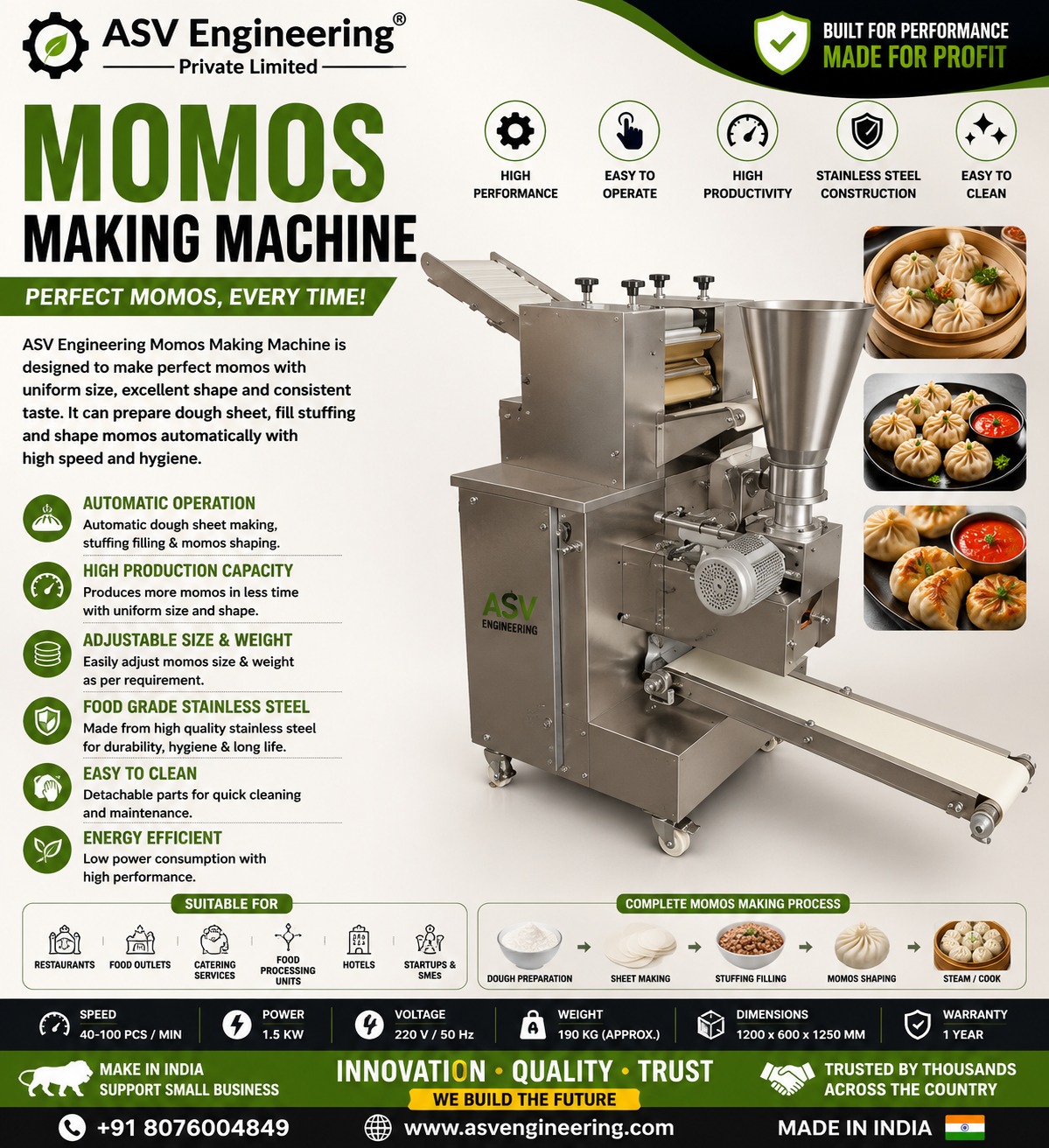 Powerful Momos Making Machine Machine by Trusted Manufacturer