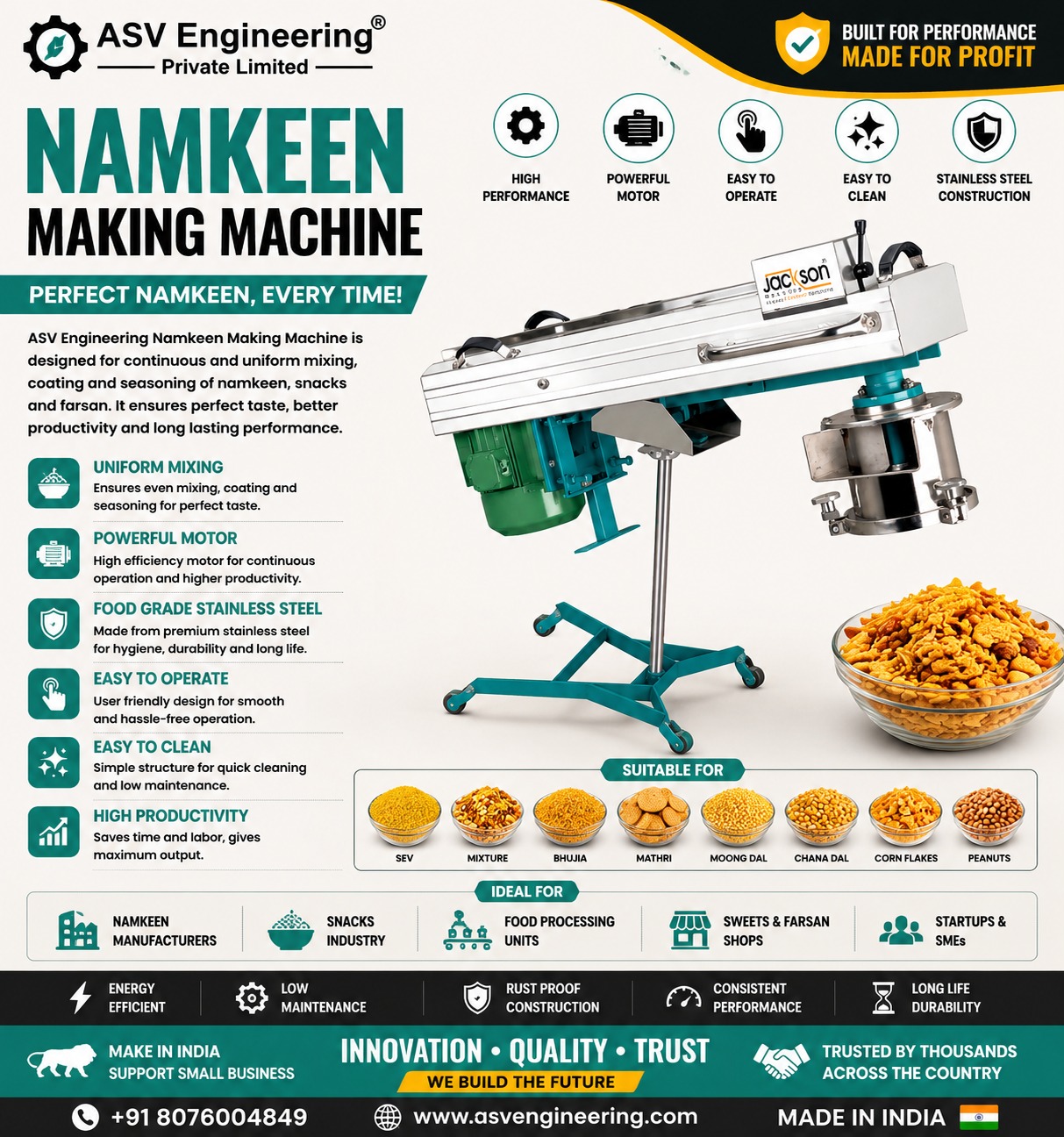 Proven Namkeen making machine Unit | ASVR Engineering