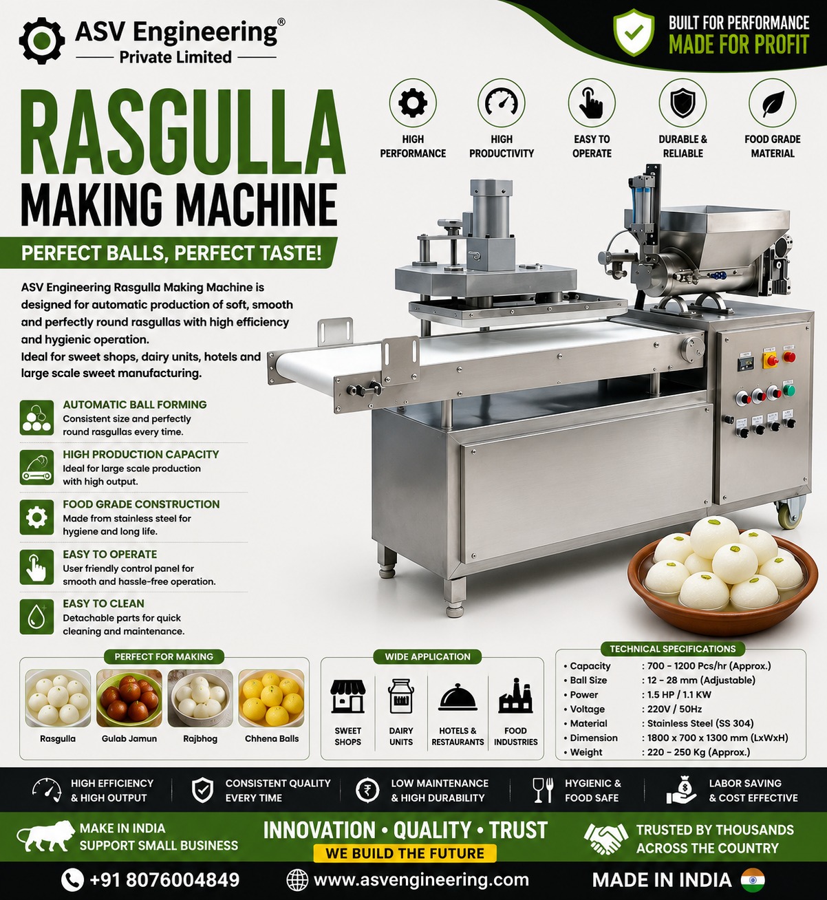 RASGULLA MAKING MACHINE System for Your Factory | ASVR Engineering