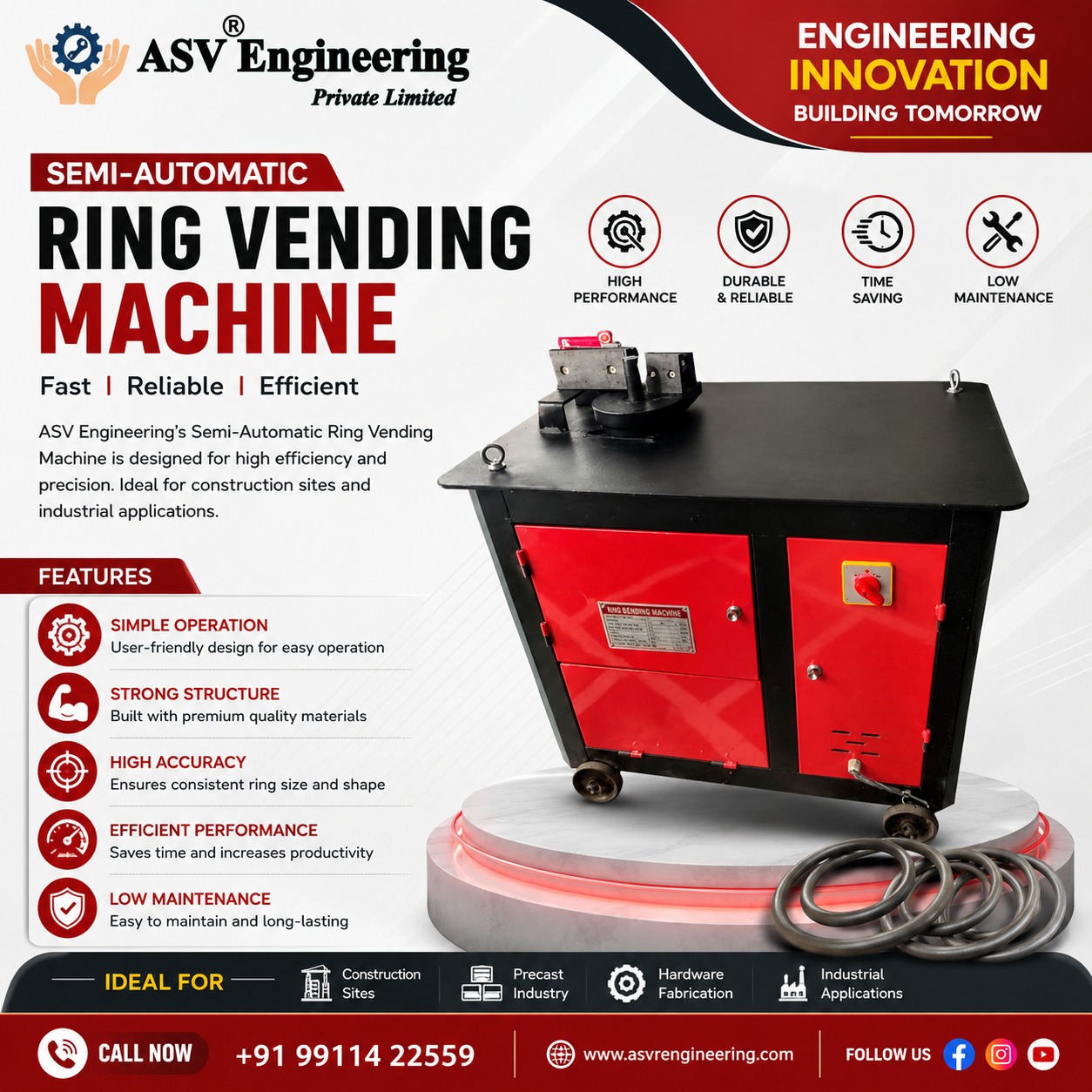 Semi Automatic Ring Vending Machine Equipment for Sale in Chhatarpur