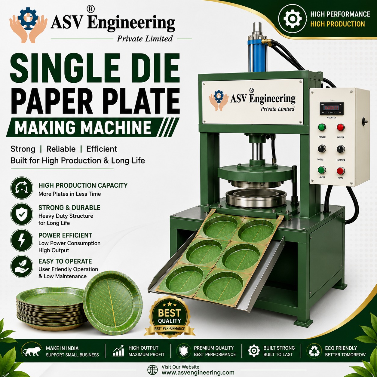Smart Single Die Paper Plate Making Machine Machine | ASVR Engineering