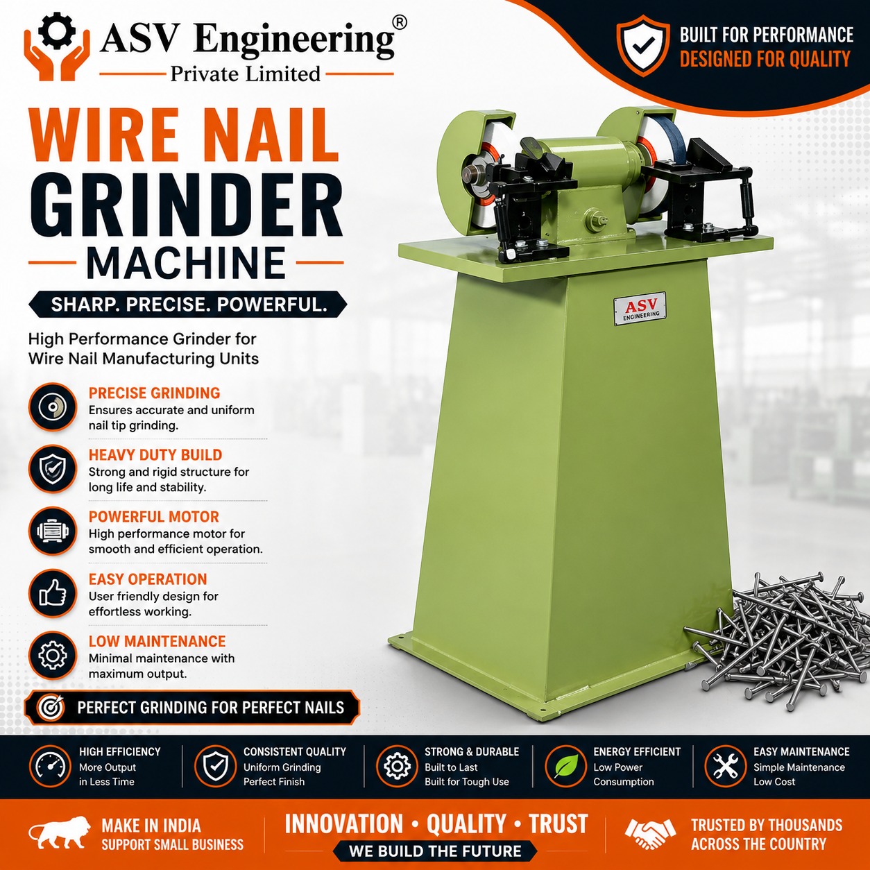 Ultra-Reli wire nail grinder machine Unit | ASVR Engineering