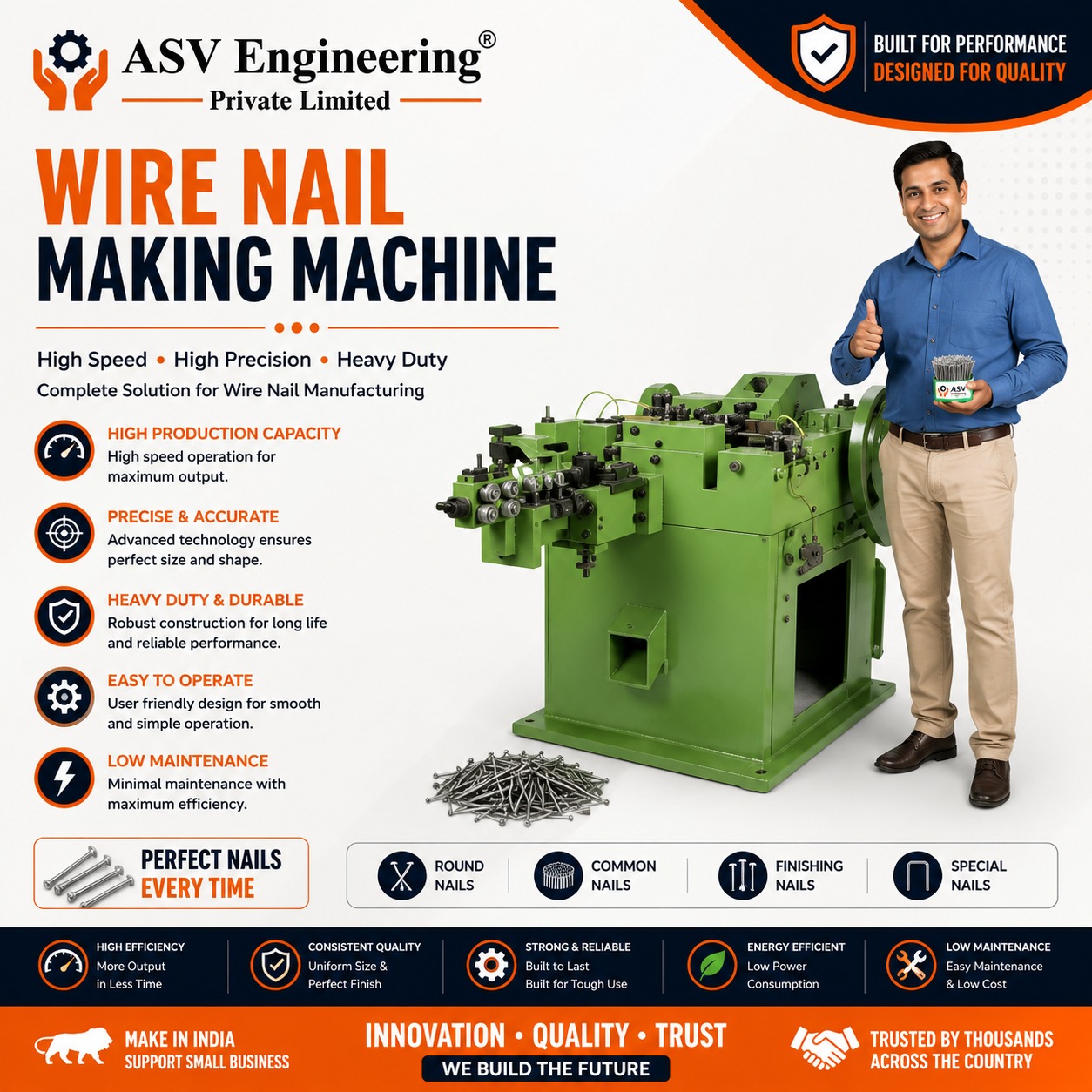 Space-Saving Wire Nail Making Machine Equipment | ASVR Engineering
